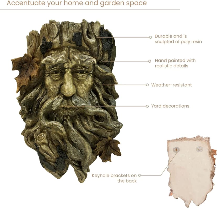 Bits and Pieces - 'Old Man' Tree Hanging Planter - Yard Decorations - Whimsical Tree Sculpture - Indoor/Outdoor Decoration - Garden Peeker Yard Art
