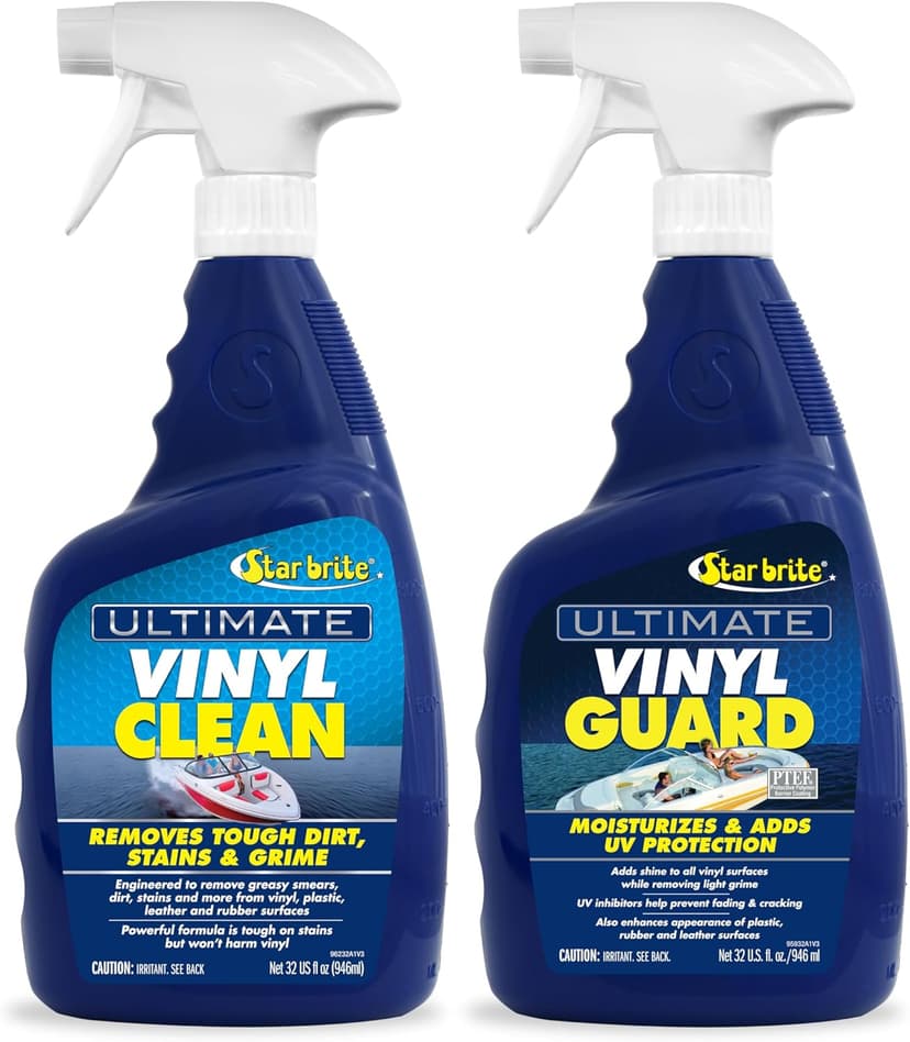 STAR BRITE Ultimate Vinyl Clean Spray - Multi-Surface Cleaner for Auto, RV, Home & Boat Upholstery - Vinyl, Rubber, Leather, Plastic + Interior & Exterior Trim - 32 OZ (096232)