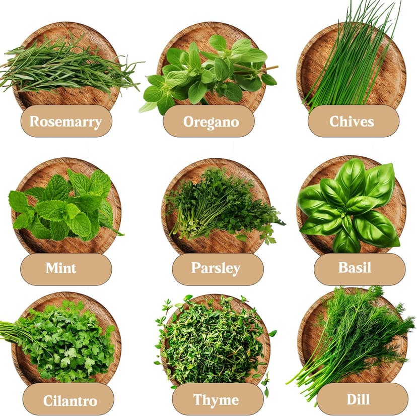 Indoor Herb Garden Kit, 9 Non-GMO Seeds with Reusable Pots, Planter – DIY Grow Kits for Growing Herbs Indoors, Kitchen, Balcony, Window Sill with 27 Soil