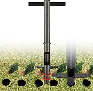Bulb Planter Tool, 33.5 inch Long Handle Garden Sod Plugger to Dig Hole, Heavy Duty Metal Garden Tools for Soil Test Planting or Weeding Spring Flowers Bulbs,Bedding Plants,Tulips, Lilies, Potato