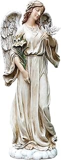 Joseph's Studio Angel with Dove Garden Statue – 24.5" Tall Religious Outdoor Décor – Inspirational Resin Yard Sculpture for Garden or Memorial