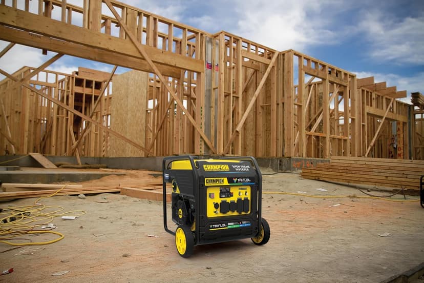 Champion Power Equipment 9000-Watt Electric Start Tri Fuel Home Backup Portable Open Frame Inverter Generator with Quiet Technology and CO Shield