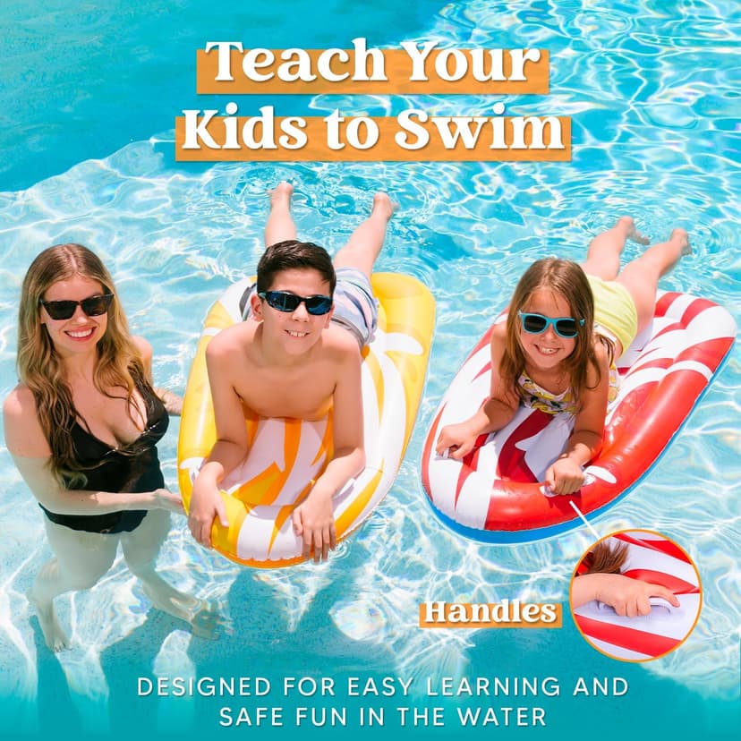 JOYIN 2 Pack Inflatable Body Boards for Water Slides, Body Board for Slip Slide, Swimming Pool Floating Learn to Swim, Summer Water Fun Toy for Kids and Toddlers