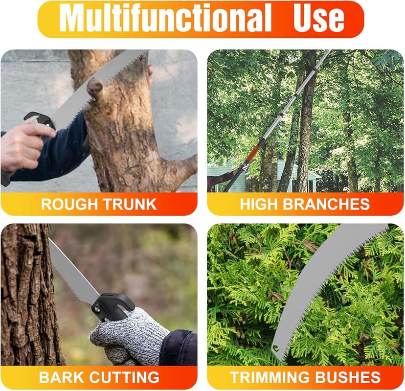 26FT Pole Saw, Telescoping Tree Trimmer with 5-20FT Extension Pole, Manual Branches Pruner for Backyard