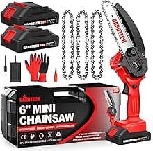 BEST Mini Chainsaw 6 Inch, Gardtech Cordless Portable Electric Chain Saw Handheld Electric Chainsaws with 2023 Upgraded 4 Chains 2 Batteries Good for Olders, DIYer, Gardeners Continuously 2 Hours Work