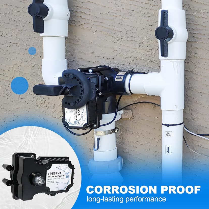 TPE24VA 24-volt Valve Actuator Control, Universal Motorized Pool Spa Valve Actuator 24V, Control Water Flow