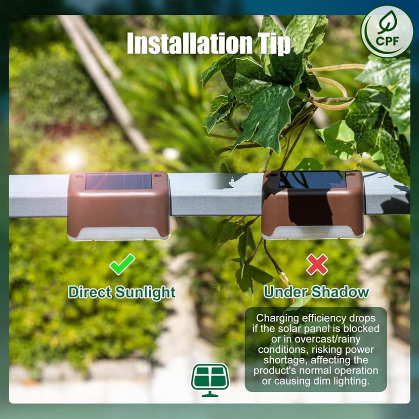SOLPEX Solar Deck Lights Outdoor 16 Pack, Solar Step Lights Waterproof Led Solar lights for Outdoor Stairs, Step , Fence, Yard, Patio, and Pathway(Warm White)