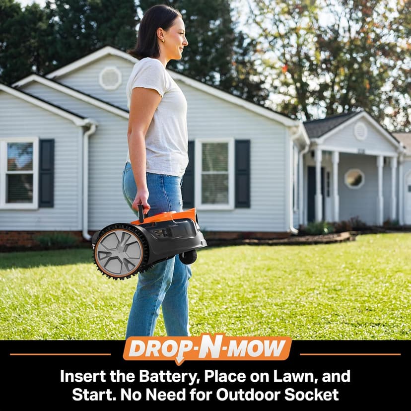 LawnMaster OcuMow™ VBRM601YCM MAX Perimeter Wire Free Robot Lawn Mower Cuts Small Lawns 2000-3500 Square Feet with Optical Navigation, Obstacle Avoidance, Low Noise and No Go Function