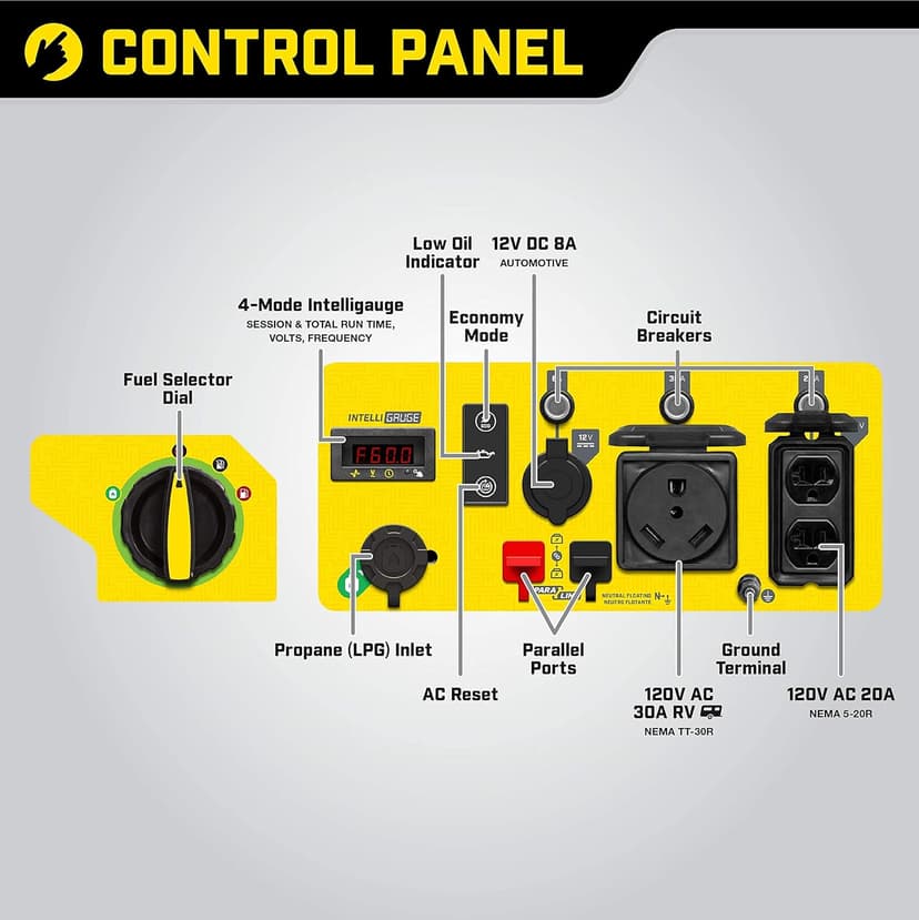 Champion Power Equipment 4250-Watt Dual Fuel RV Ready Portable Open Frame Inverter Generator with Quiet Technology