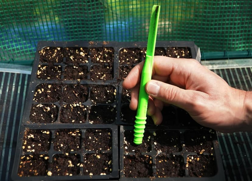IMPERFECT DIBBY XL Garden Tool - Dibber, Dibbler, Seed Sowing Tool, Transplant Seedlings, Graduated Depth Markings (Patent Pending) Green