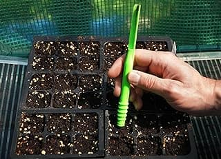 IMPERFECT DIBBY XL Garden Tool - Dibber, Dibbler, Seed Sowing Tool, Transplant Seedlings, Graduated Depth Markings (Patent Pending) Green