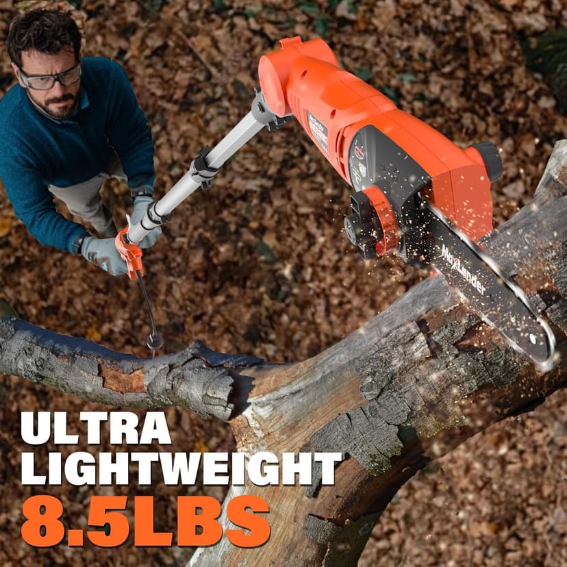 MAXLANDER 8-Inch Electric Pole Saw Corded - 6 Amp Pole Saws for Tree Trimming, Lightweight & Efficient Pole Saw - Easy Tree Trimming & Tool-Free Setup