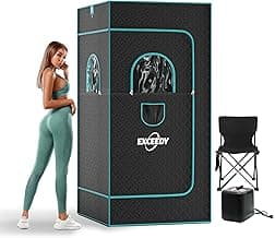 Portable Sauna for Home, Full Body Personal Sauna Box, Home Sauna Tent Steam Sauna at Home Spa with 4L 1000W Steamer, Remote Control, Folding Chair, Mat, 120 Mins Timer, 9 Levels, 35"x35"x71"