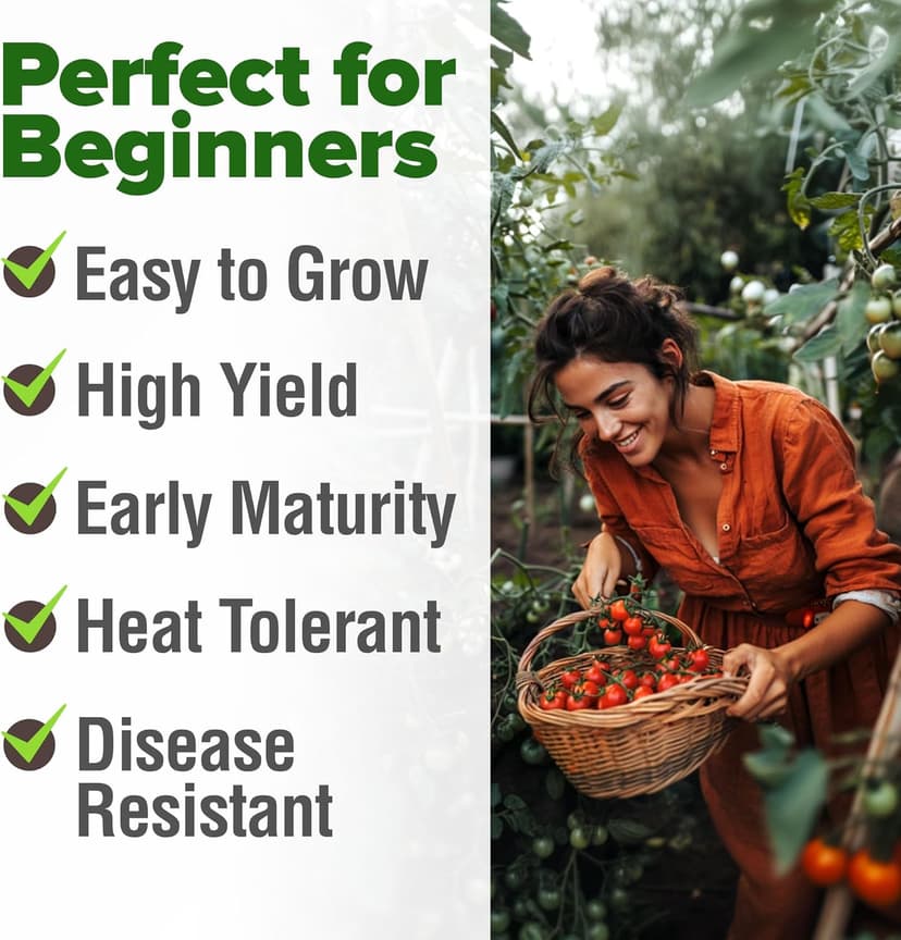 HOME GROWN Large Red Cherry Tomato Seeds Pack -500 Non-GMO Heirloom Tomato Seeds for Planting (Solanum lycopersicum) Vegetable Seeds for Homesteading, Sustainable Living, and Self-Sufficient Gardening