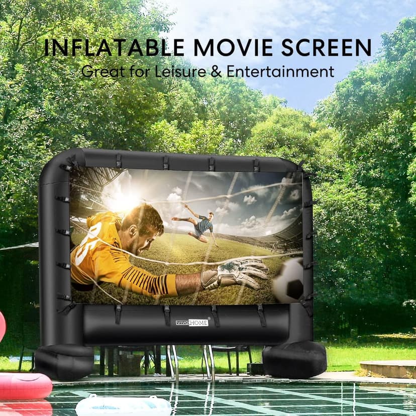 VIVOHOME 14 FT Inflatable Projector Screen for Outside, Blow Up Movie Screen Outdoor Use, Mega Large TV Screen with Carry Bag for Backyard, Tube Leg Support
