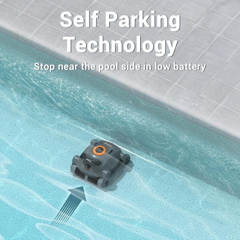 Pivot Cordless Robotic Cleaner,Wall Climbing,Extended Battery Life,Self-Parking,Automatic Pool Vacuum for Inground Pools up to 1,100 Sq.ft,Gray