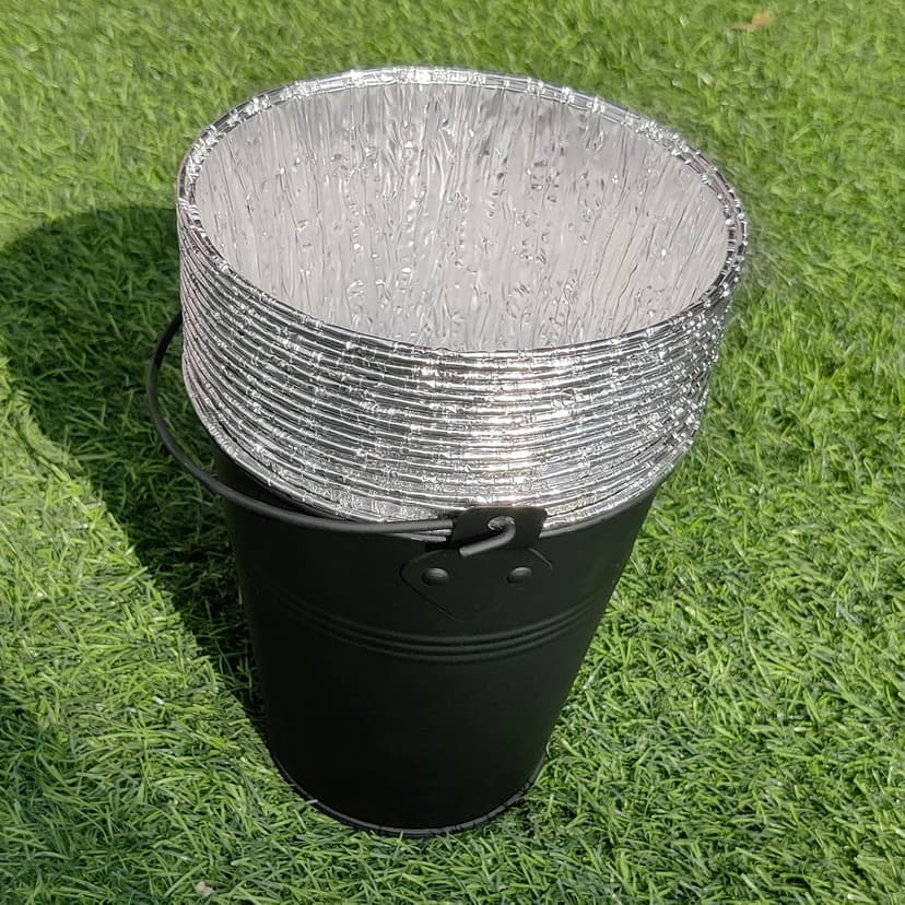 Drip Bucket and 15-Pack Disposable Foil Liners for Oklahoma Joe's, Traeger, Pit-Boss, Z Grill, Camp Chef, Grill Grease Liner Fits Most Offset Smoker, Rec Tec Pellet Grill Bucket, Black
