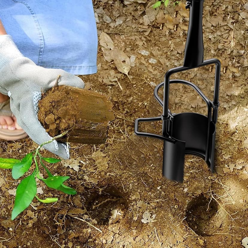 Long Handle Bulb Planter Tool, Standing Gardening Bulb Transplanter, Turf Remover Lawn Inserter - for Digging Holes