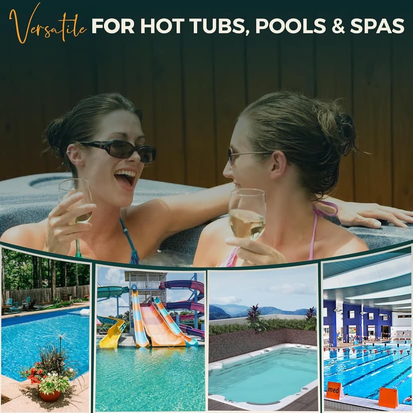 Hot Tub Scum Absorber Turtle ScumGuard Mesh - 2-Pack Oil & Scum Absorber for Spa, Hot Tub & Pool - Keeps Water Clear - Includes 100 x Hot Tub Test Strips & 2 Washable Turtle Absorbers