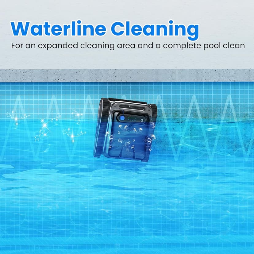 Y50S Robotic Pool Cleaner, Cordless Pool Robot Vacuum with Upgraded Motors, 240min Runtime, Wall Climbing & Waterline Cleaning, Intelligent Route Planning, for Inground Pools up to 2000 Sq.ft