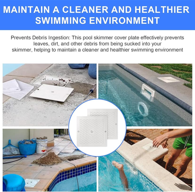 2 Pack 10" Skimmer Lid Pool Skimmer Cover Plate, Pool Skimmer Lid Replacement Compatible with Hayward SPX1082E, SP082, 1083, 1084,1085, and SP1086