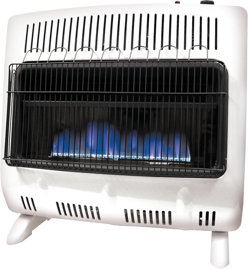Mr. Heater MHVFDF30BFT 30,000 BTU Vent Free Blue Flame Dual Fuel Natural Gas and Propane Heater For Cold Rooms, Additions, Sun Rooms & Cabins - White