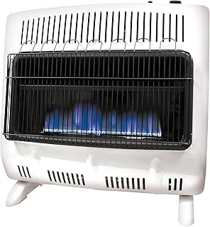 Mr. Heater MHVFDF30BFT 30,000 BTU Vent Free Blue Flame Dual Fuel Natural Gas and Propane Heater For Cold Rooms, Additions, Sun Rooms & Cabins - White