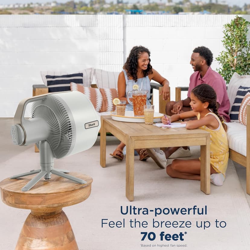 Shark FlexBreeze Pro Mist Fan — Indoor & Outdoor, Integrated Misting, Pedestal to Tabletop, Corded or Cordless, Up to 24-Hr Battery, Oscillating, White, FA302WH (2025 Release)