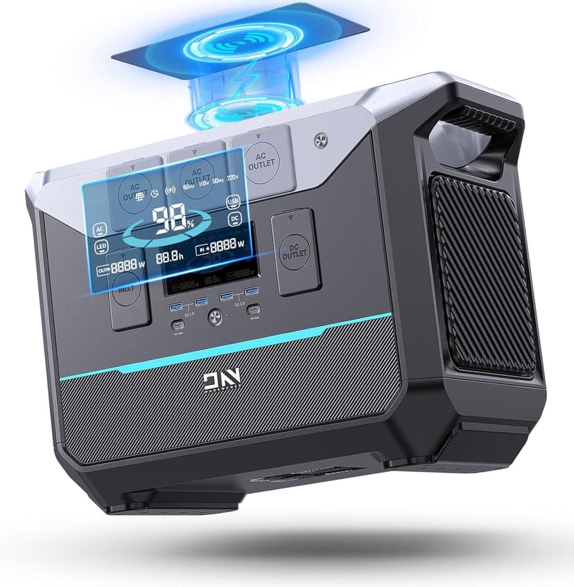 Portable Power Station 2000W, 2073.6Wh LifePO4 Battery Backup Station, 1.8 Hrs Fast Charging Solar Generator,Emergency Power Supply for Camping, Power Outage, Off-grid(Solar Optional)