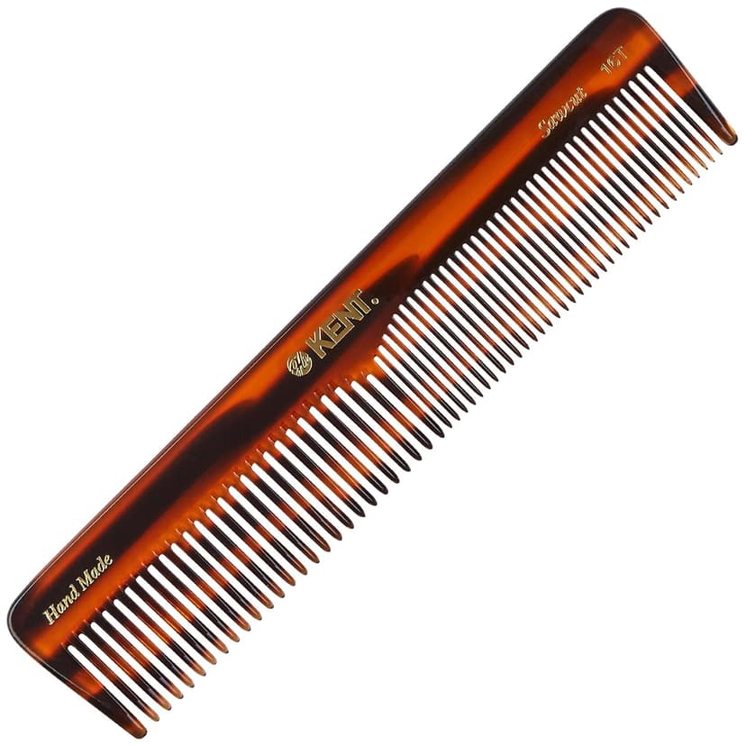 KENT 16T Fine Tooth and Wide Tooth Comb for Daily Grooming, Handmade Styling Comb for All Hair Types, Styling and Detangling Combs for Men and Women