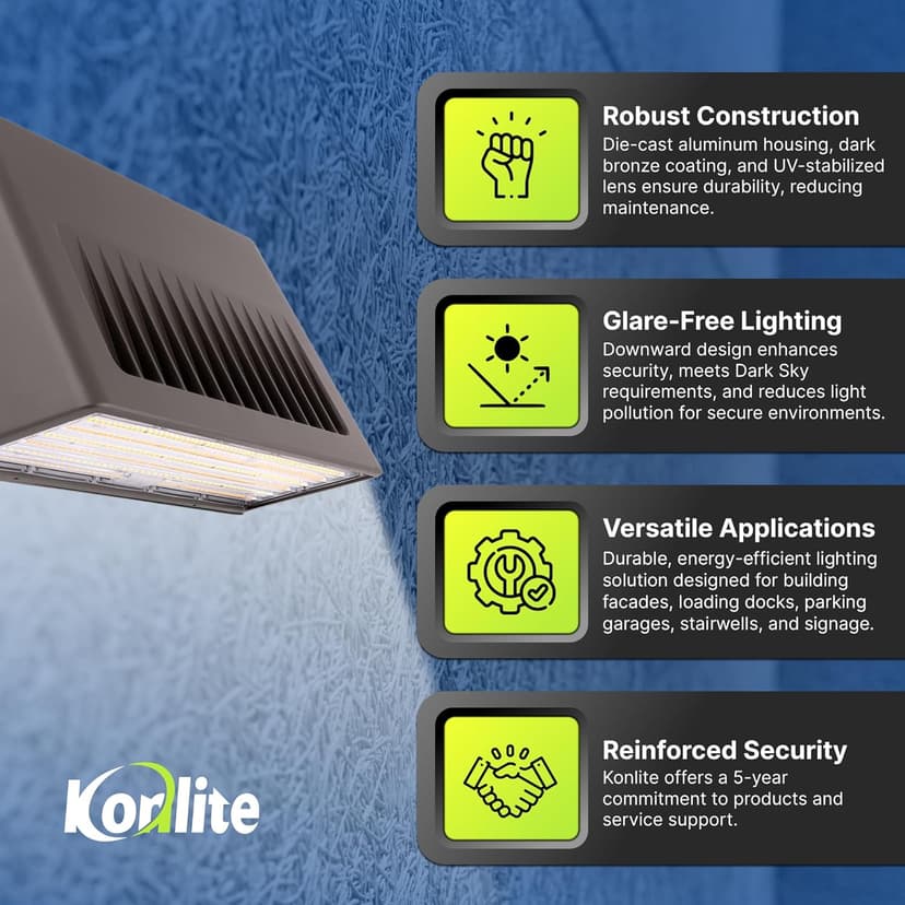 90W/63W/45W Full-Cutoff LED Wall Pack Lights, Selectable Wattage & CCT (5000K/4000K/3000K), LED Wall Light, Energy Efficient, Durable, Outdoor Commercial Wall Pack Light, 14,900LM