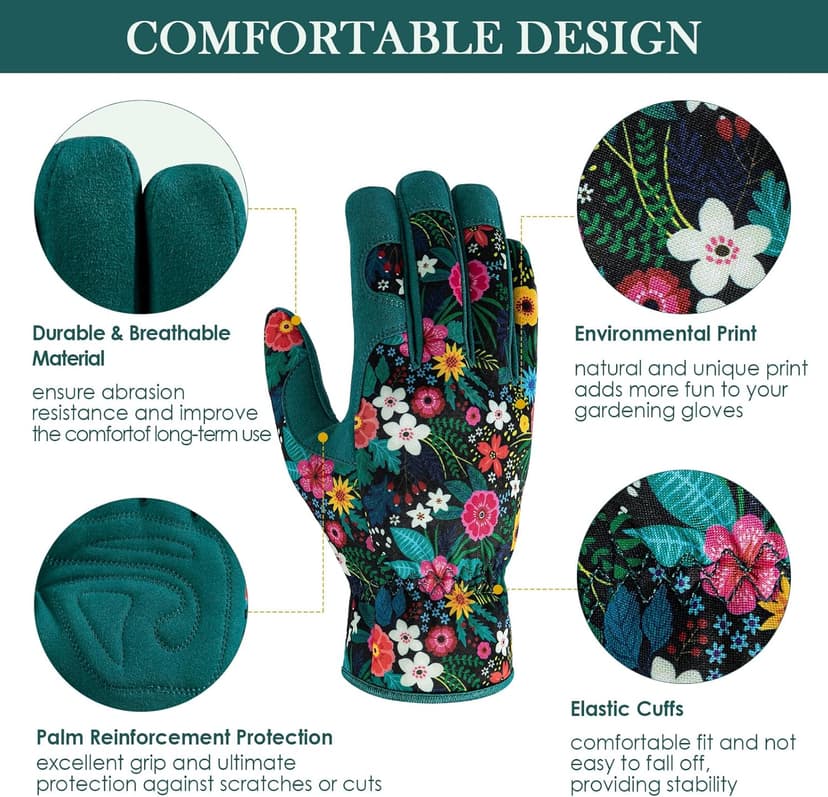 Gardening Gloves for Women, Breathable leather Garden Gloves with Grip, Thorn-Proof Puncture-Resistant Work Gloves