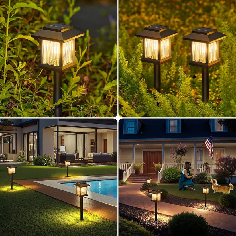 KOOPER 10 Pack Solar Pathway Lights Outdoor, Unique Solar Garden Lights Outdoor Waterproof, Bright Walkway Llights UP to 10 Hours of Lighting Decorative for Landscape Path Driveway Lawn Patio Yard