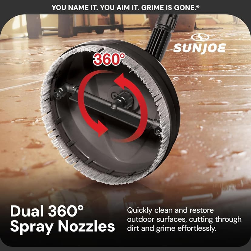 Sun Joe Portable 10 Inch Pressure Washer Attachment, Multi Surface, Green/Black