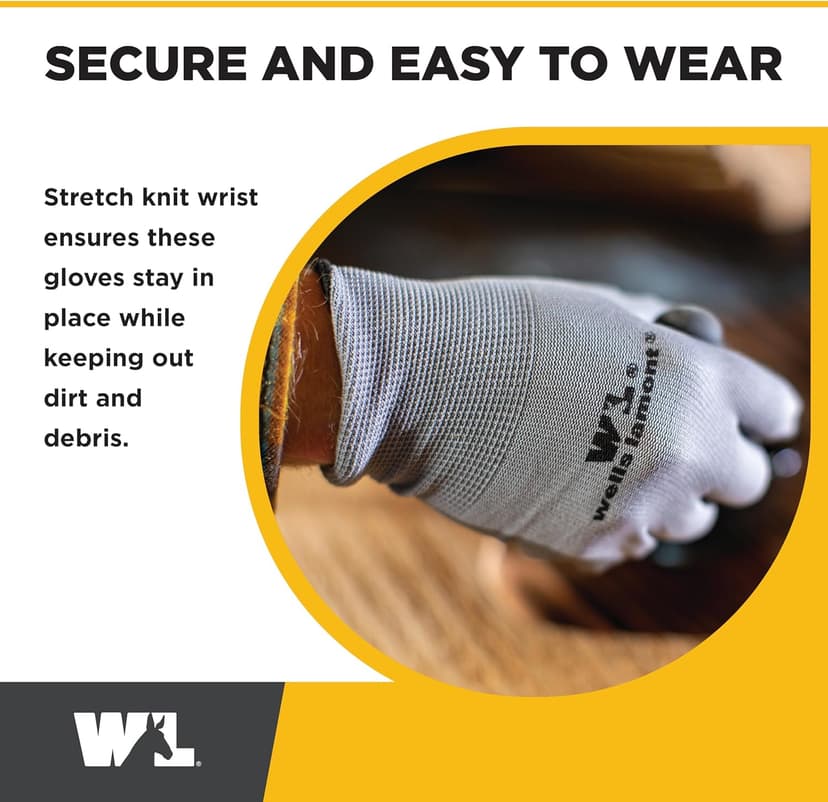 Wells Lamont Pack Nitrile Work Gloves | Lightweight, Abrasion Resistant, Blue/Grey | Large