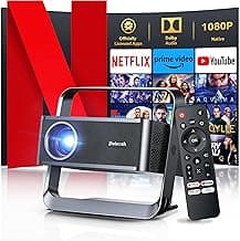 [Netflix Licensed & Native 1080P] Polocsh 4K Projector with WIFI 6 and Bluetooth, 1000ANSI Smart Projector with Auto Keystone Protable Projectors Home Theater Movie Outdoor Mini Proyector