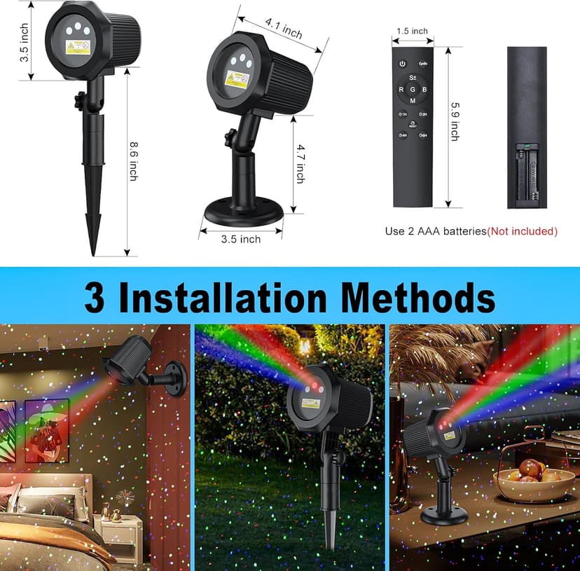 Firefly Laser Projector Lights Outdoor, Garden Light Projector with Remote and Timer, Waterproof Firefly RGB Lights Decoration for Wedding Christmas Halloween Holiday Party Yard Landscape Decor