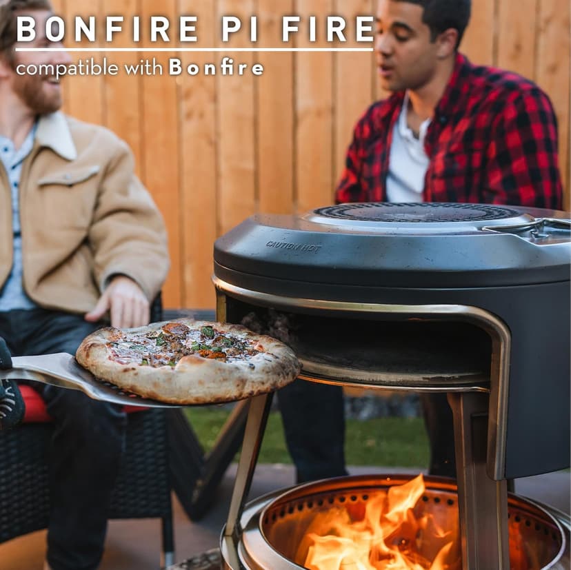 Solo Stove Bonfire Pi Fire | Pizza Oven Accessory for Bonfire Fire Pit, Incl. Carry Case & Cordierite Pizza Stone, Wood Burning Assembly, Stainless Steel, (H x Dia): 16.9 x 19.3 in, 19.6 lbs