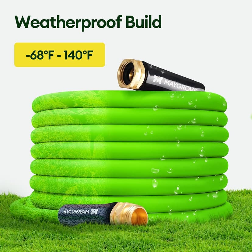 25 ft Garden Hose, 5/8 in ID, Heavy-Duty, Leakproof, Kink-Resistant Water Hose with Swivel Brass Fittings, 600 PSI Burst Rating, Ideal for Car Wash & Lawn Watering