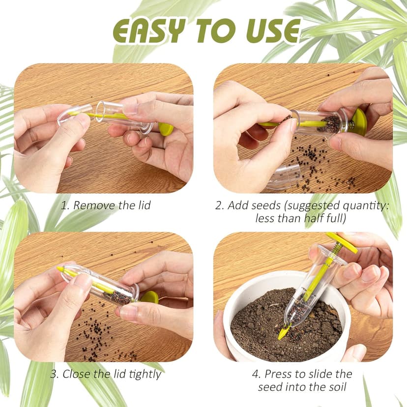 17 Pack Seed Planter Tool, Hand Seeder, Mini Sowing Seed Dispenser Sower, Seedlings Dibber and Widger, Seed Spreader for Planting Vegetables, Flowers