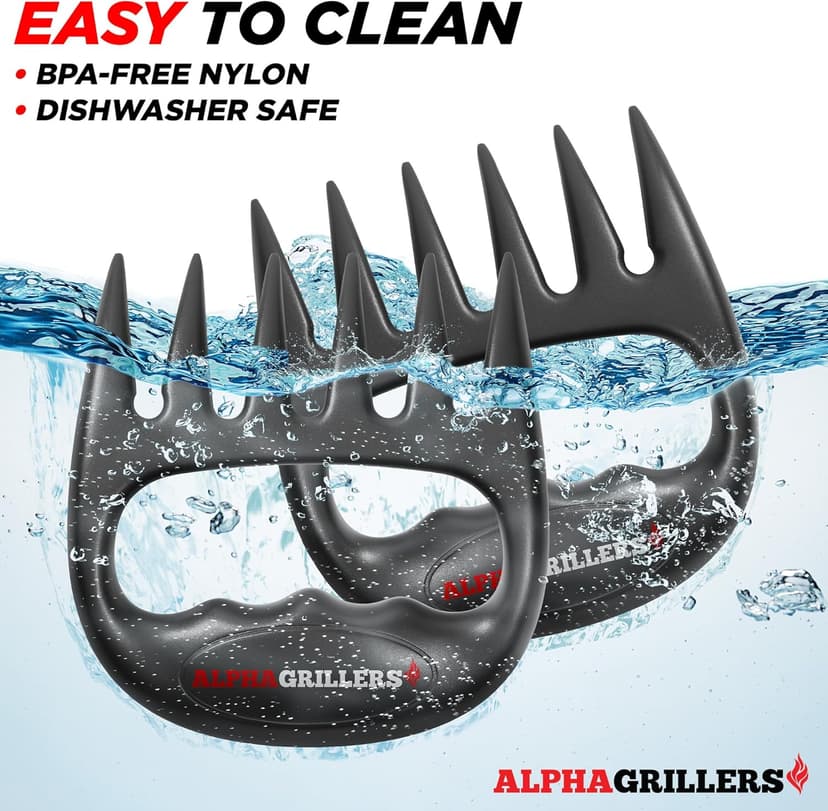 Alpha Grillers Meat Shredder Claws - BBQ Smoker Accessories Pulled Pork Tool - Barbecue Grilling Gifts for Men Him