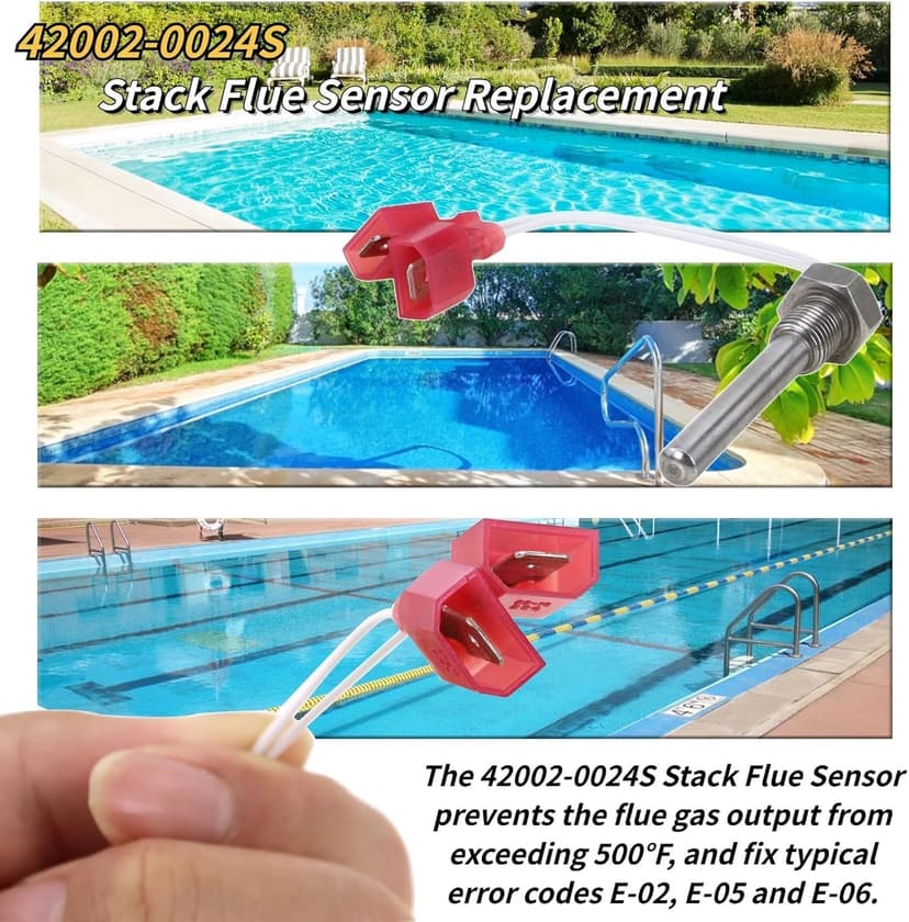 Pool Heater Repair Kit Includes Stack Flue Sensor, Thermistor & Switch for Pentair MasterTemp & Max-E-Therm Pool Heaters Replace# 42002-0024S, 42001-0053S, 42001-0060S, 42002-0025S, 42001-0063S