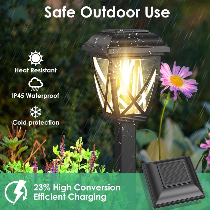 Derynome Solar Lights Outdoor, 10 Pack Waterproof Solar Pathway Lights for Outside, Outdoor Light for Garden, Yard, Patio, Landscape, Planter, Walkway Decor