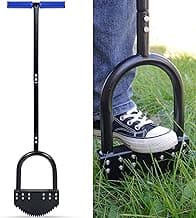 Edger Lawn Tool 41in Border Edger with Spring Steel Blade Long Rubber Handle Wide Footplate Rustproof Manganese Steel Half Moon Edger for Garden Maintenance
