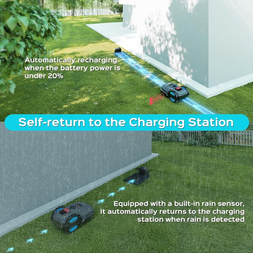 Robotic Lawn Mower – App-Controlled, Self-Charging Automatic Mower with Custom Cutting Height, Weather Sensor & Obstacle Detection – Ideal for Lawns up to 4300 sq.ft