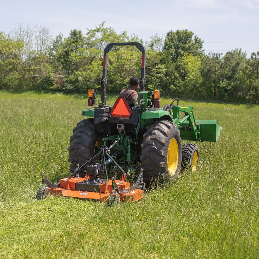 Titan Attachments 3 Point PTO Finish Mower, 60" Cutting Width, Category 1 Hitch, Rear Discharge, Requires 25-40 HP Tractor, Low-Noise Cast Iron Gearbox, Orange Finish