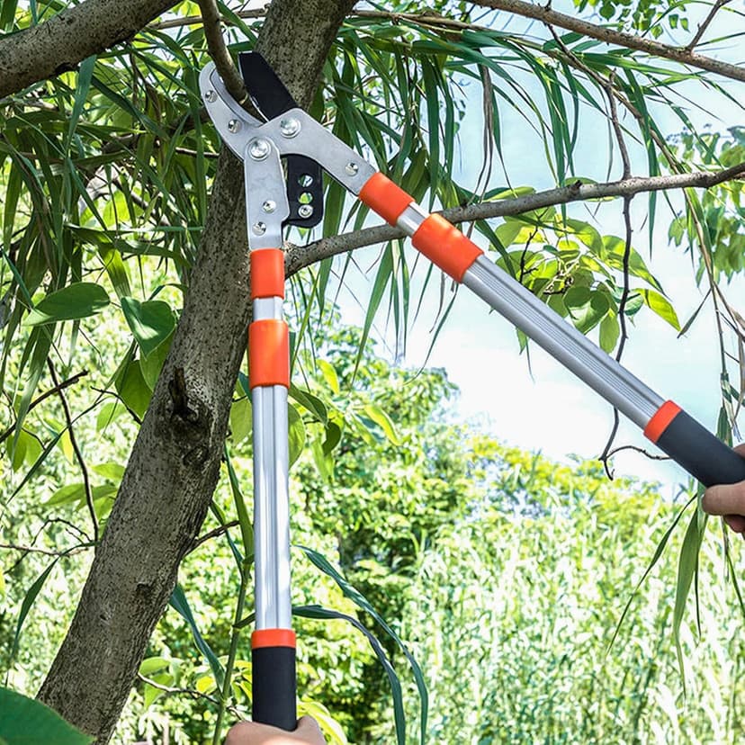 26-40" Extendable Anvil Loppers, Branch Cutter w/2 inch Cutting Capacity, Tree Trimmer w/Compound Action, Heavy Duty Telescopic Tree Pruner, Handle Adjustment, Chop Thick Branches Effortless