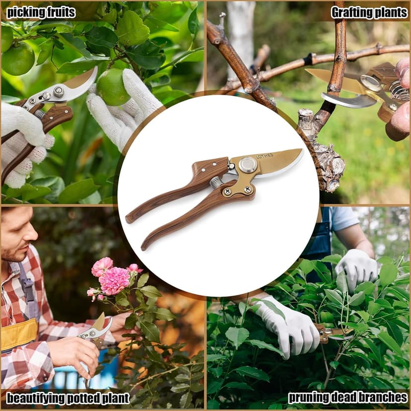Lothee Japanese Gardening Scissors Made in Japan, Carbon Steel Flower Pruning Shears Heavy-duty Gardening Scissors, for Pruning Plants