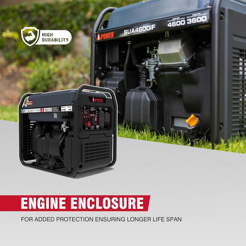 A-iPower 4600W RV-Ready Open Frame Inverter Generator Gas Powered, Lightweight Portable Power Supply with CO Sensor