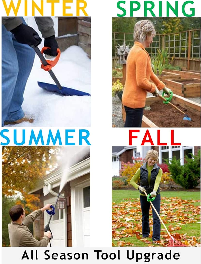 Back-Saving Tool Handle Labor-Saving Ergonomic Shovel or Rake Handle Attachment Yellow